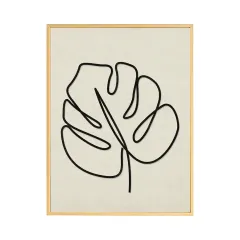 Customized Leaf Wall Painting Simple Wooden Wall Art