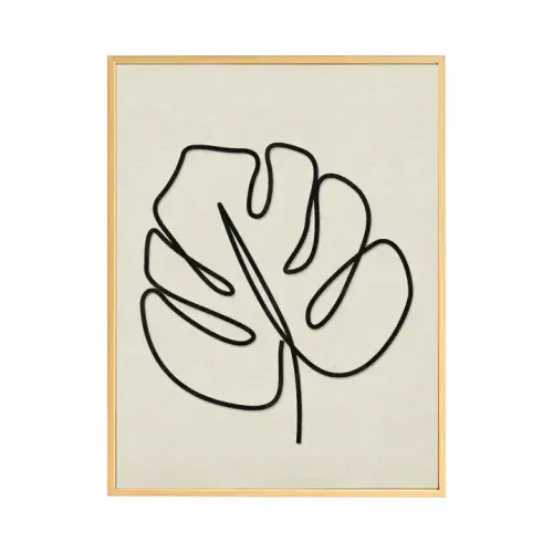 Customized Leaf Wall Painting Simple Wooden Wall Art