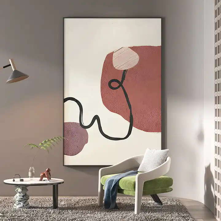 Custom Decorative Wall Art Simple Wooden Frame Canvas Painting Wall Decor