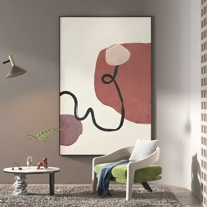 Custom Decorative Wall Art Simple Wooden Frame Canvas Painting Wall Decor