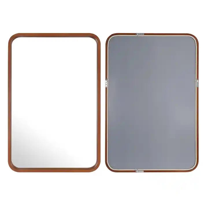 Customized Natural Wood Frame Mirror Rectangle Wooden Framed Mirror