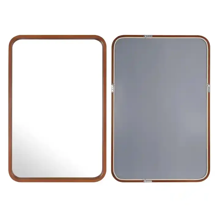 Customized Natural Wood Frame Mirror Rectangle Wooden Framed Mirror