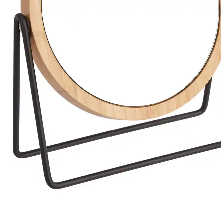 Custom Natural Wooden Frame Makeup Mirror Desktop Display Mirror