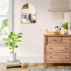 Custom Luxury Bathroom Farmhouse Mirror Wooden Arched Frame Mirror
