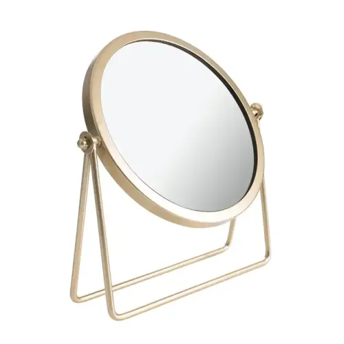 Customized Gold Metal Frame Makeup Mirror Desktop Vanity Mirror