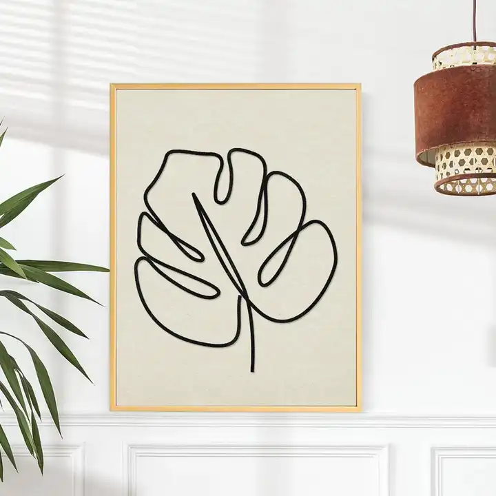 Customized Leaf Wall Painting Simple Wooden Wall Art