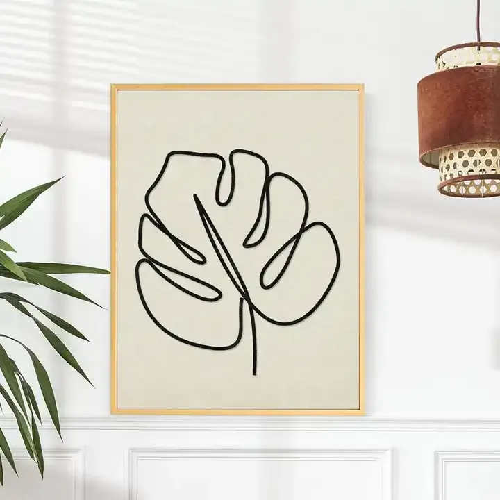 Customized Leaf Wall Painting Simple Wooden Wall Art