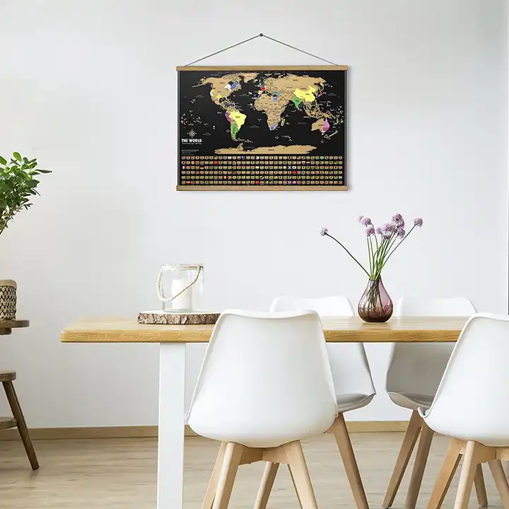 Wholesale Map Wall Decor Wooden Creative Wall Art