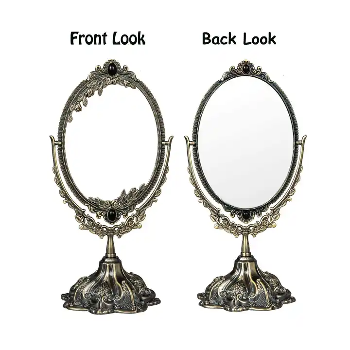 Custom Portable Antique Mirror Hand Double Makeup Mirror