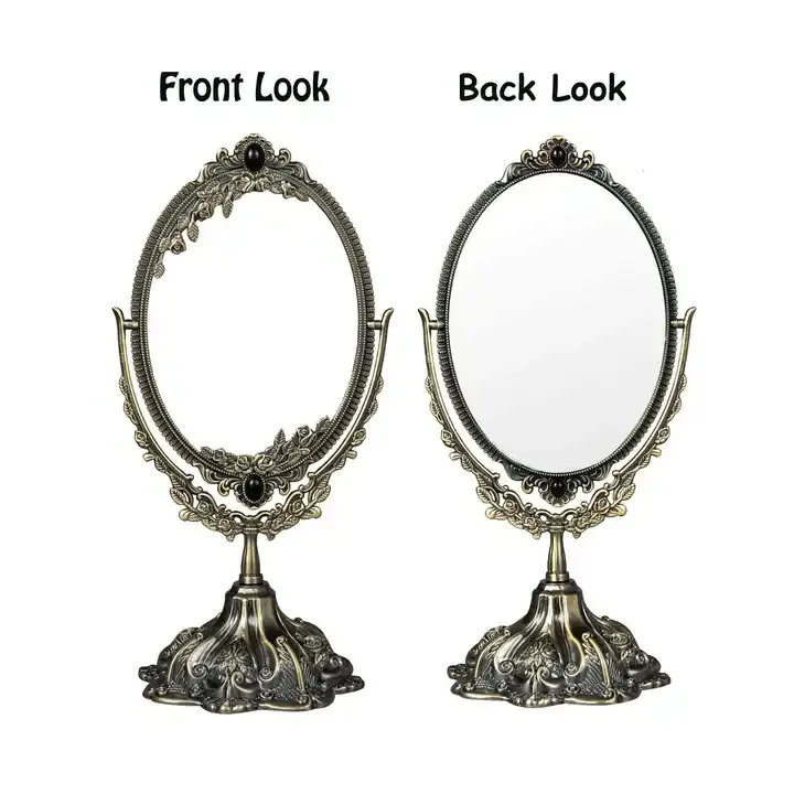 Custom Portable Antique Mirror Hand Double Makeup Mirror
