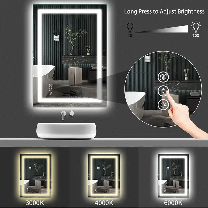 Wholesale 24x36" LED Bathroom Mirror, Anti-Fog Shatter-Proof Vanity Mirror
