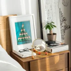 Customized Gold Metal Frame Makeup Mirror Desktop Vanity Mirror
