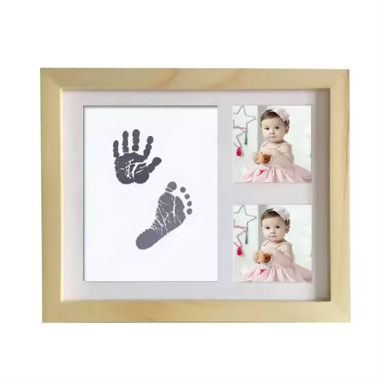 Customized Baby Keepsake Picture Frame Baby Handprint and Footprint Kit Photo Frame
