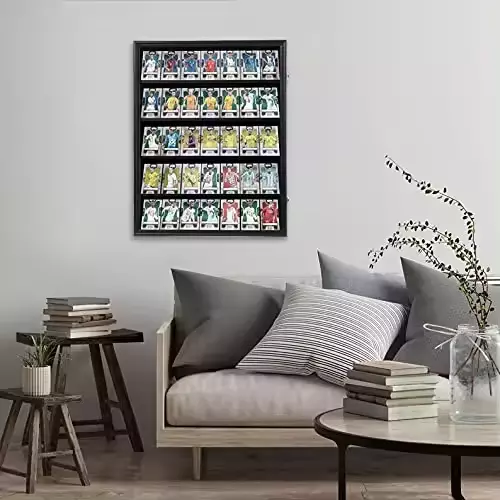 Customized Vertical Card Display Frame, Lockable 35 Graded Sports Card Shadow Box