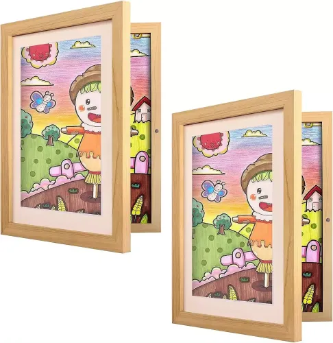 Wholesale Front Opening Glass Kids Artwork Frame A4, A3, 10x12.5, 8.5x11, 9x12 Photo Frame