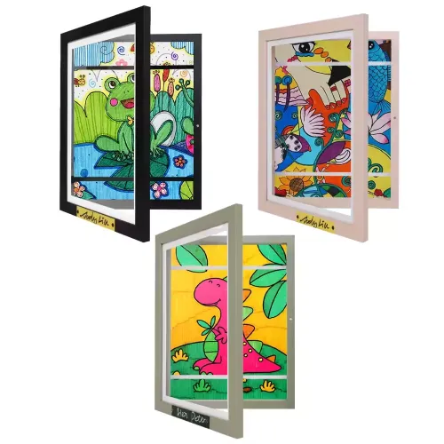 Custom MDF Wood Kid Artwork Frame Name Personal Signature Photo Frame
