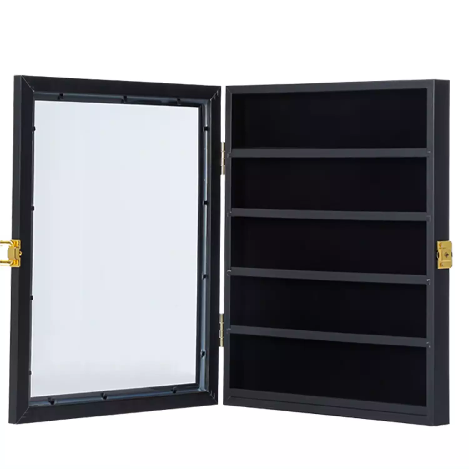 Custom Challenge Coin Display Case, Lockable Wooden Shadow Box with Removable Grooves