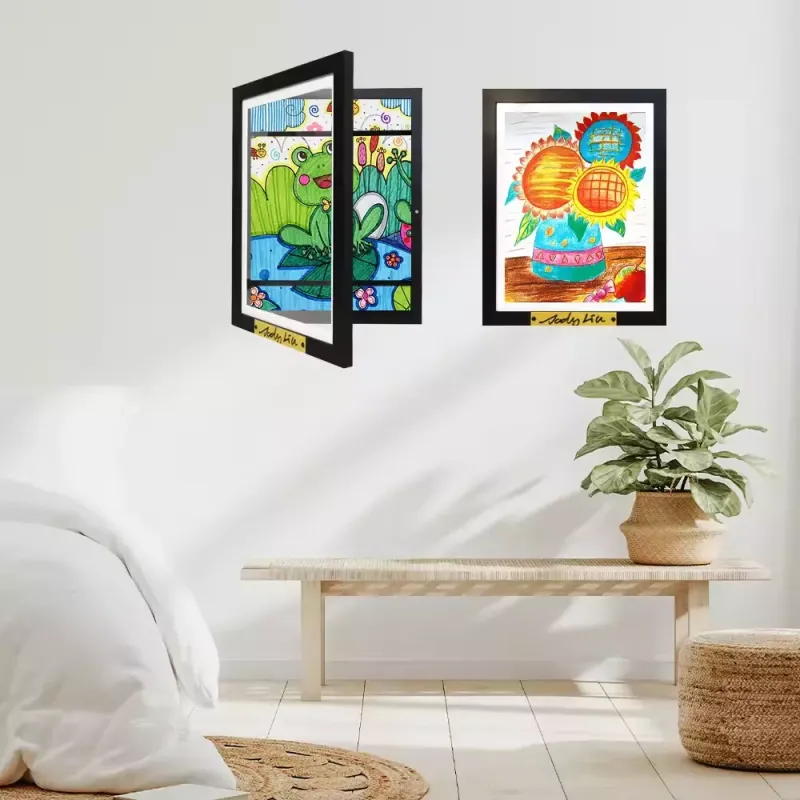 Custom MDF Wood Kid Artwork Frame Name Personal Signature Photo Frame