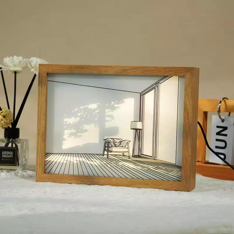 Custom Night Light Painting Photo Frame Creative Luminous Picture Frame