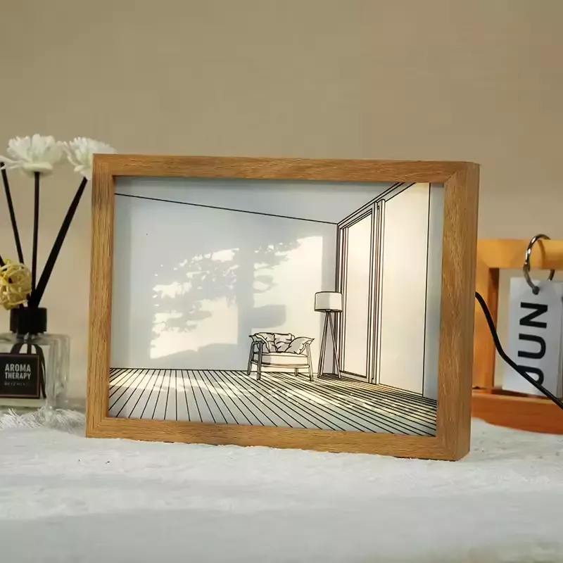 Custom Night Light Painting Photo Frame Creative Luminous Picture Frame