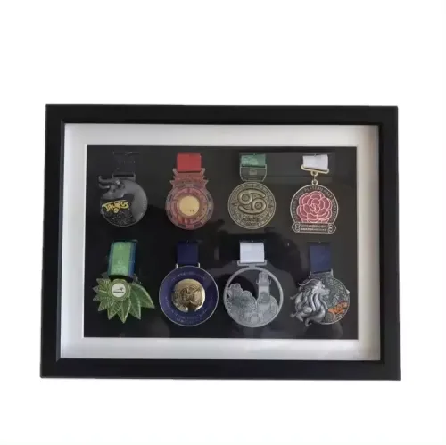 Wholesale Single Marathon Medal Storage Display Frame, Wall Mounted Solid Wood Medal Shadow Box