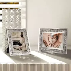 Wholesale 4x6" 5x7" 8x10" Glass Photo Frame Sparkling Crystal Picture Frame