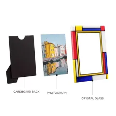 Customized Diamond Edged Glass Photo Frame Stained Crystal Picture Frame