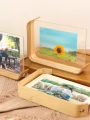 Customized Black Walnut Photo Frame High-Class Feeling Acrylic Picture Frame