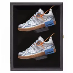 Customized Lockable Solid Wooden Shoe Display Shadow Box, UV Resistant Sneaker Display Cabinet