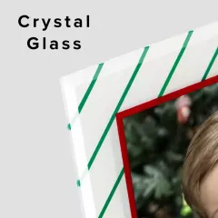 Custom Green Stripe Red Stripe Glass Photo Frame 6" 7" 10" Crystal Picture Frame