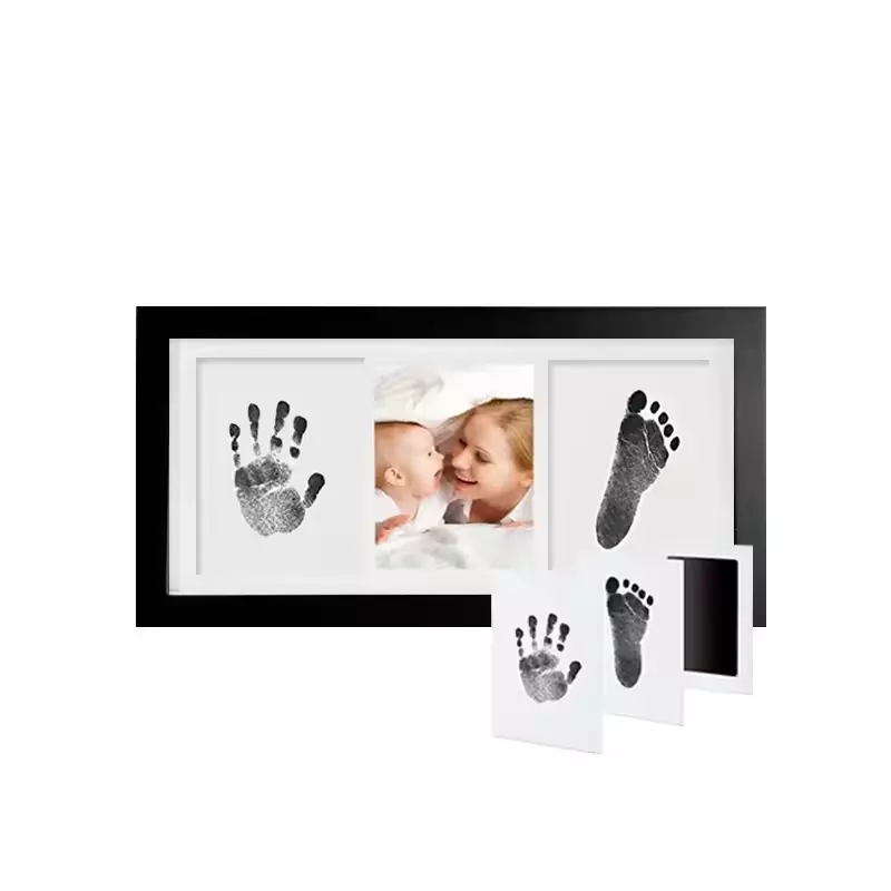 Custom Baby Handprint and Footprint Kit MDF Wooden Photo Frame Baby Keepsake Picture Frame