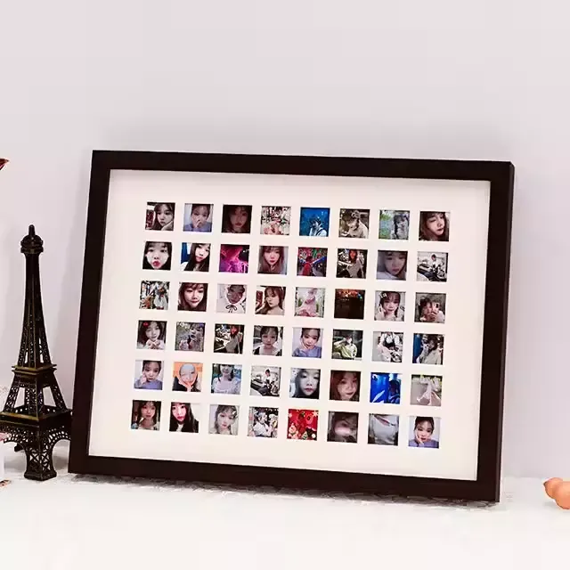 Custom Baby's Growth Keepsake Picture Frame 36/48/100 Grids Solid Wooden Photo Frame