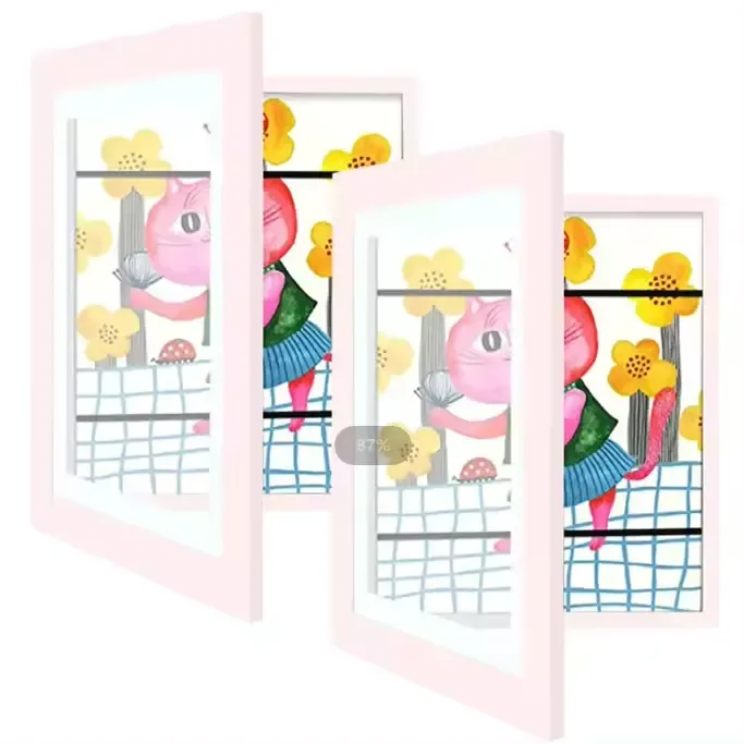 Custom Children's Doodling Flip Frame with Shatterproof Glass, Children's Artwork Photo Frame
