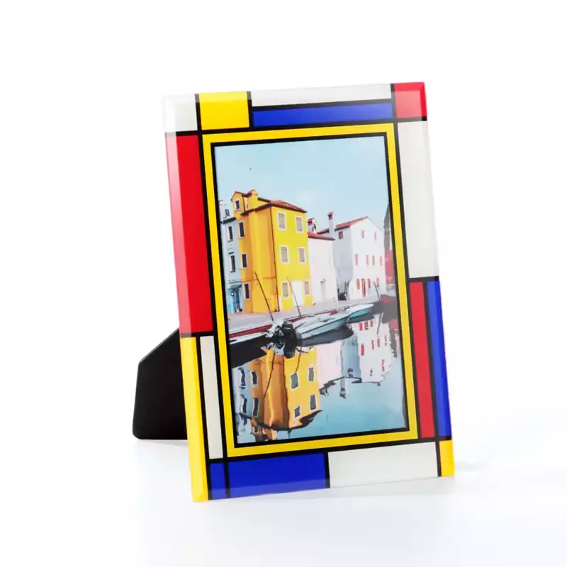 Customized Diamond Edged Glass Photo Frame Stained Crystal Picture Frame