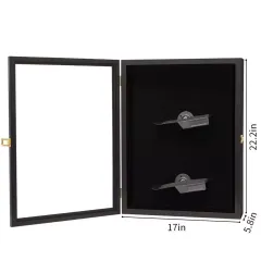 Customized Lockable Solid Wooden Shoe Display Shadow Box, UV Resistant Sneaker Display Cabinet