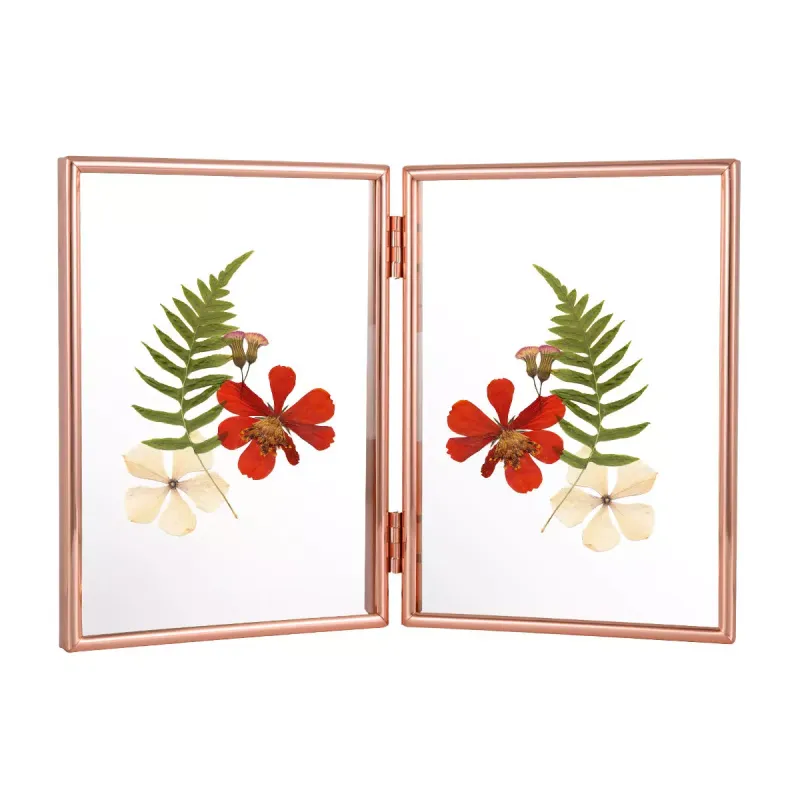 Custom Metal Hinged Photo Frame 2 Piece Folding Picture Frame