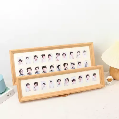 Wholesale Nordic Solid Wood Photo Frame Rectangle 10/20 Grids Children's Id Picture Frame