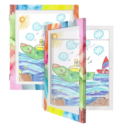 Customized Kids Artwork Frame Shatter Resistant Glass Photo Frame