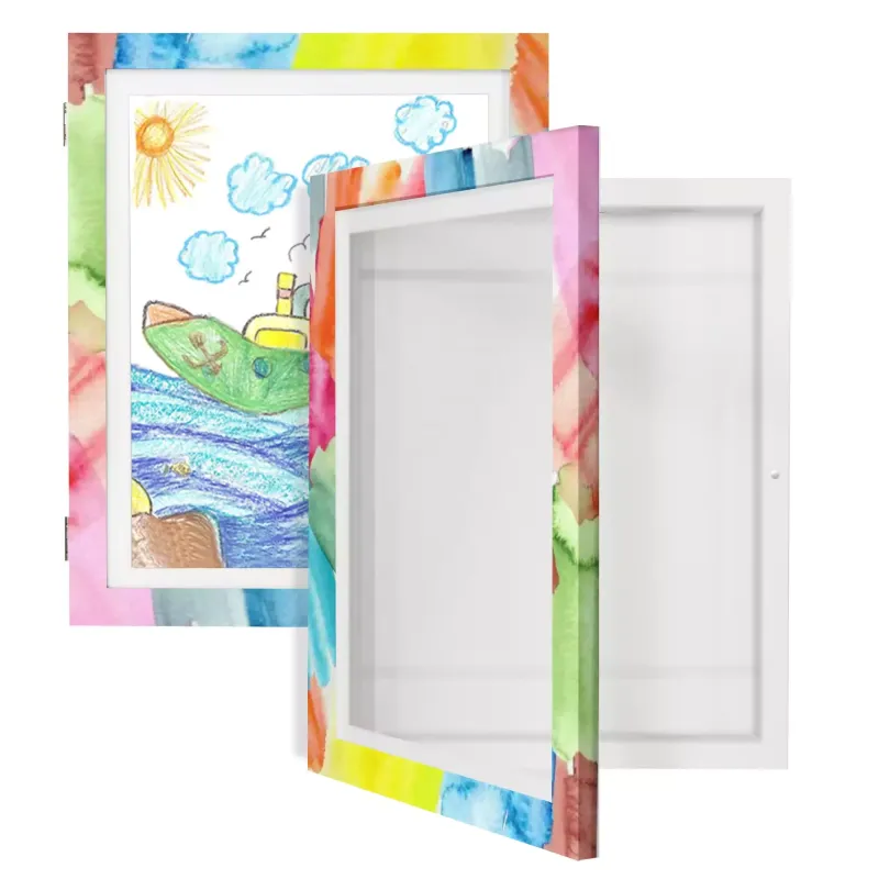 Customized Kids Artwork Frame Shatter Resistant Glass Photo Frame