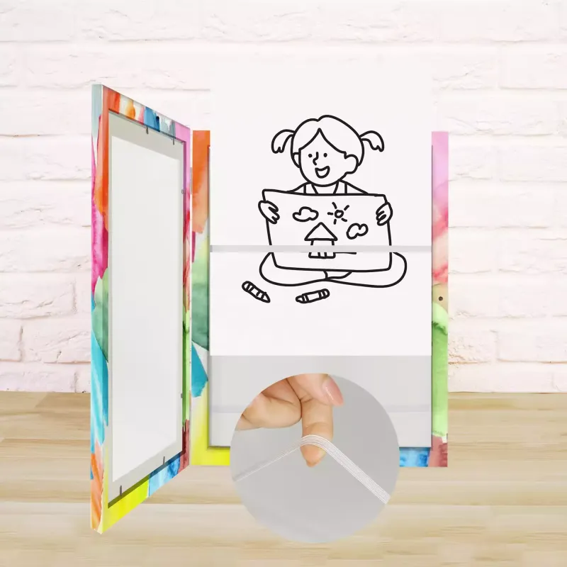Customized Kids Artwork Frame Shatter Resistant Glass Photo Frame