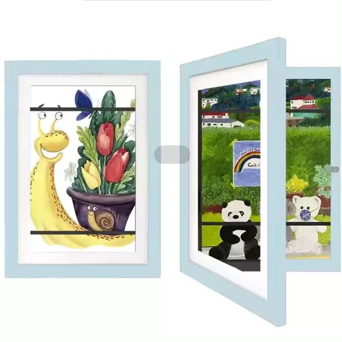 Customizable Kids Artwork Picture Frame MDF Frame with Shatter Resistant Glass