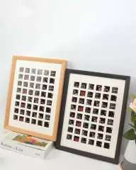 Custom Baby's Growth Keepsake Picture Frame 36/48/100 Grids Solid Wooden Photo Frame