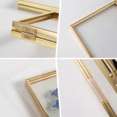 Custom Metal Hinged Photo Frame 2 Piece Folding Picture Frame