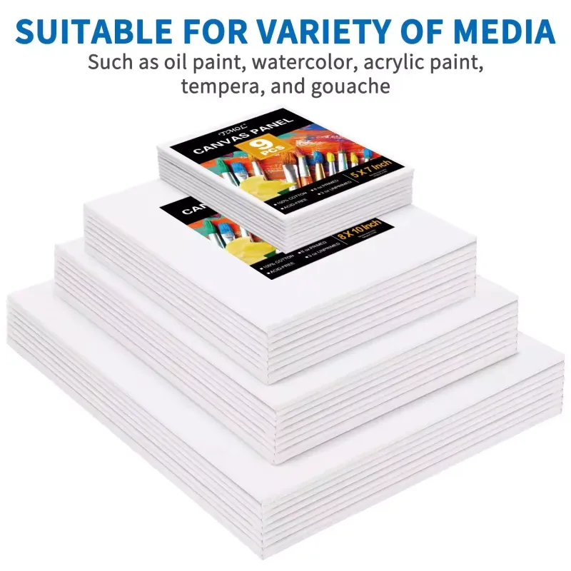 Customized Pure Cotton Blank Canvas for Oil Painting, Wet or Dry Art Media