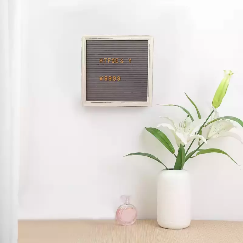 Wholesale Felt Letter Board 10*10" Wooden Frame with Plastic Letters, Changeable Felt Message Board