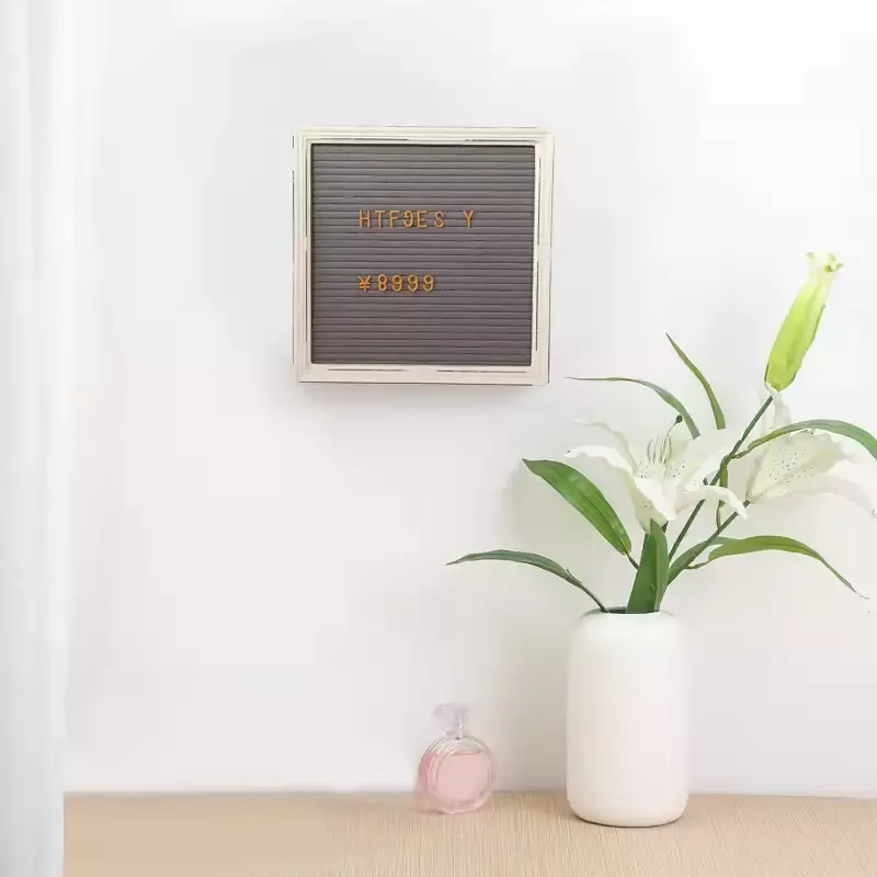 Wholesale Felt Letter Board 10*10" Wooden Frame with Plastic Letters, Changeable Felt Message Board
