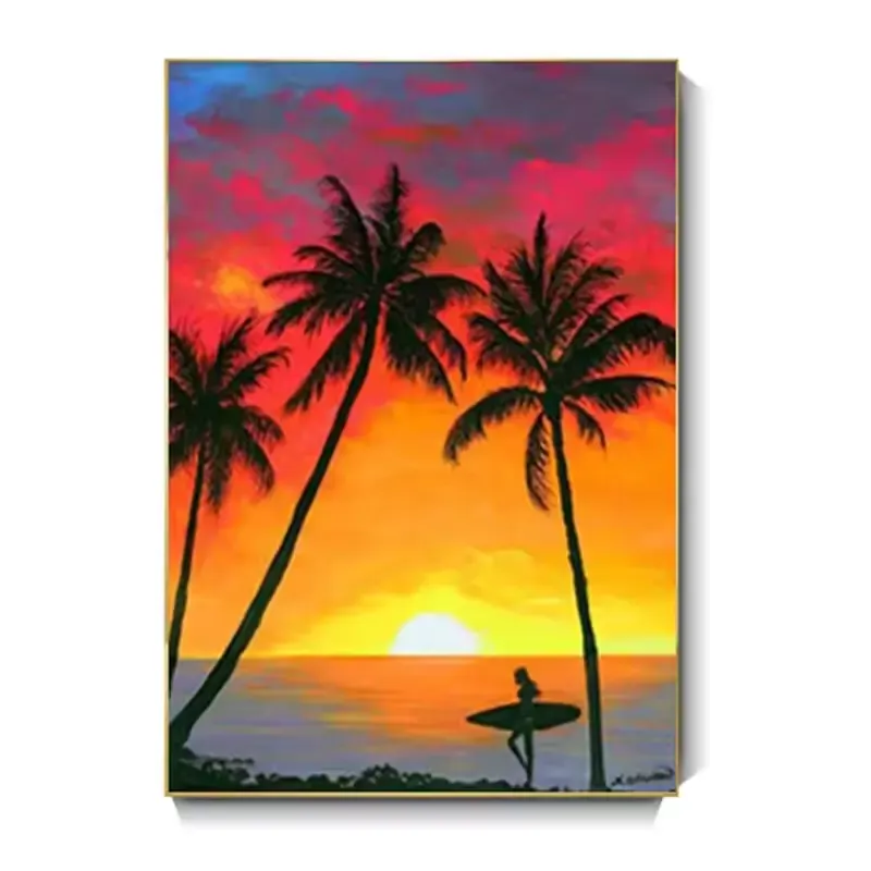 Custom 5d Diamond Painting Digital Oil Painting Sunset Landscape Oil Painting