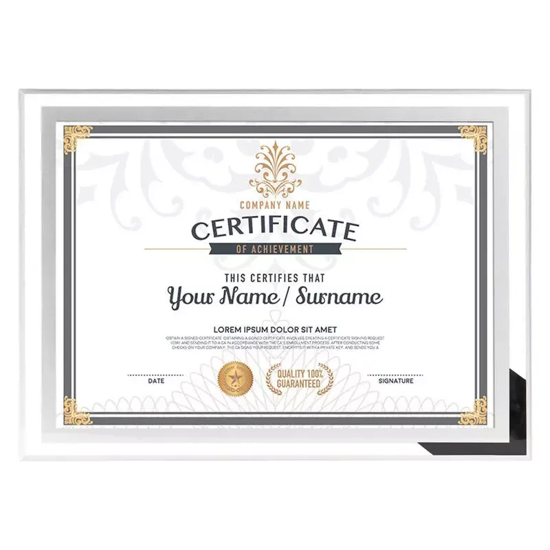 Customized Graduation Certificate Glass Frame Diploma Photo Frame