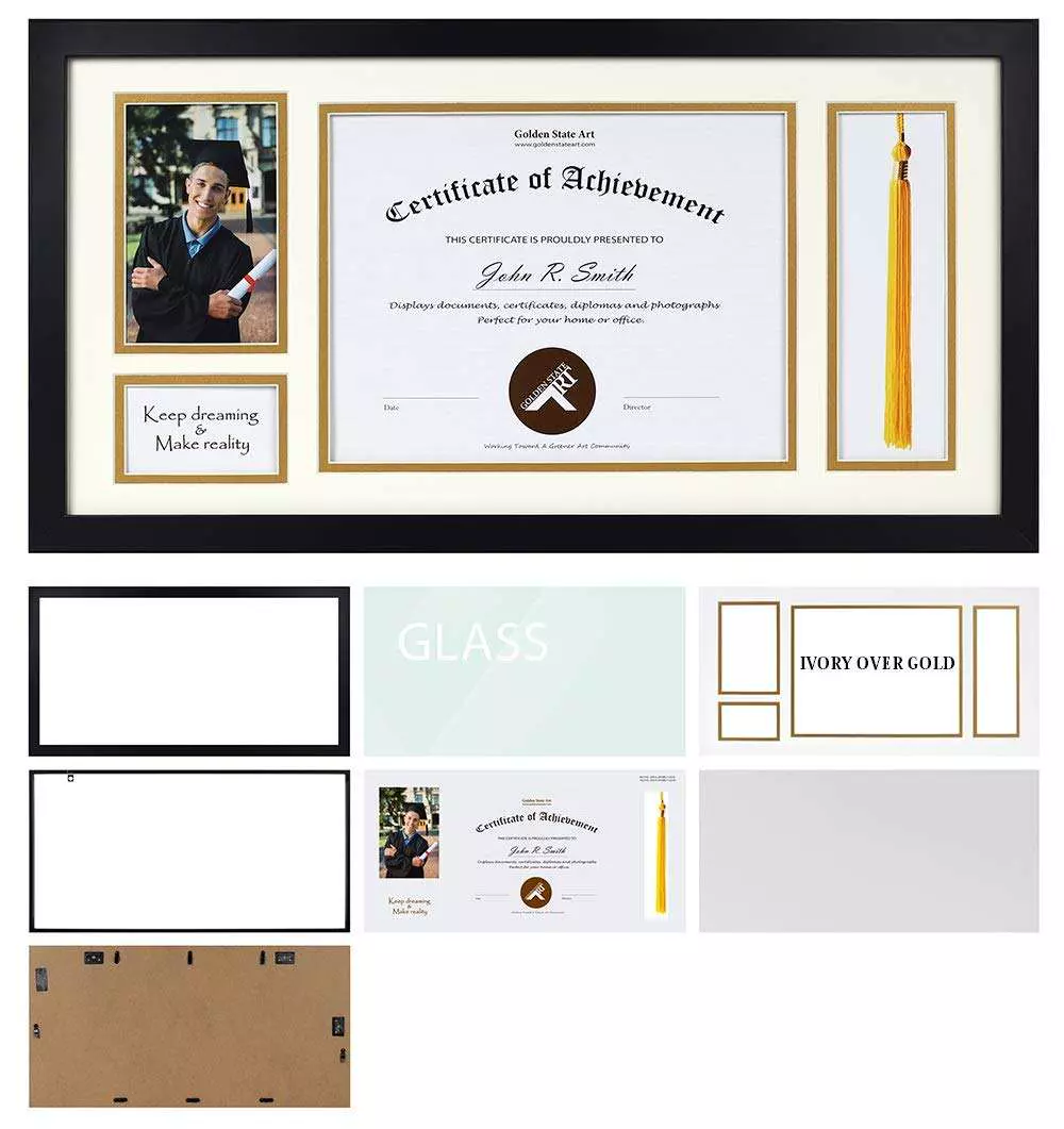 Custom 8.5 x 11" Diploma Tassel Frame University College Certificate Frame