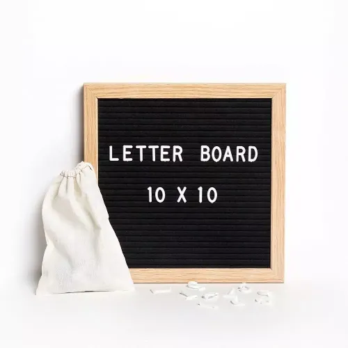 Custom Natural Wooden Felt Letter Board Frame with Changeable Letters